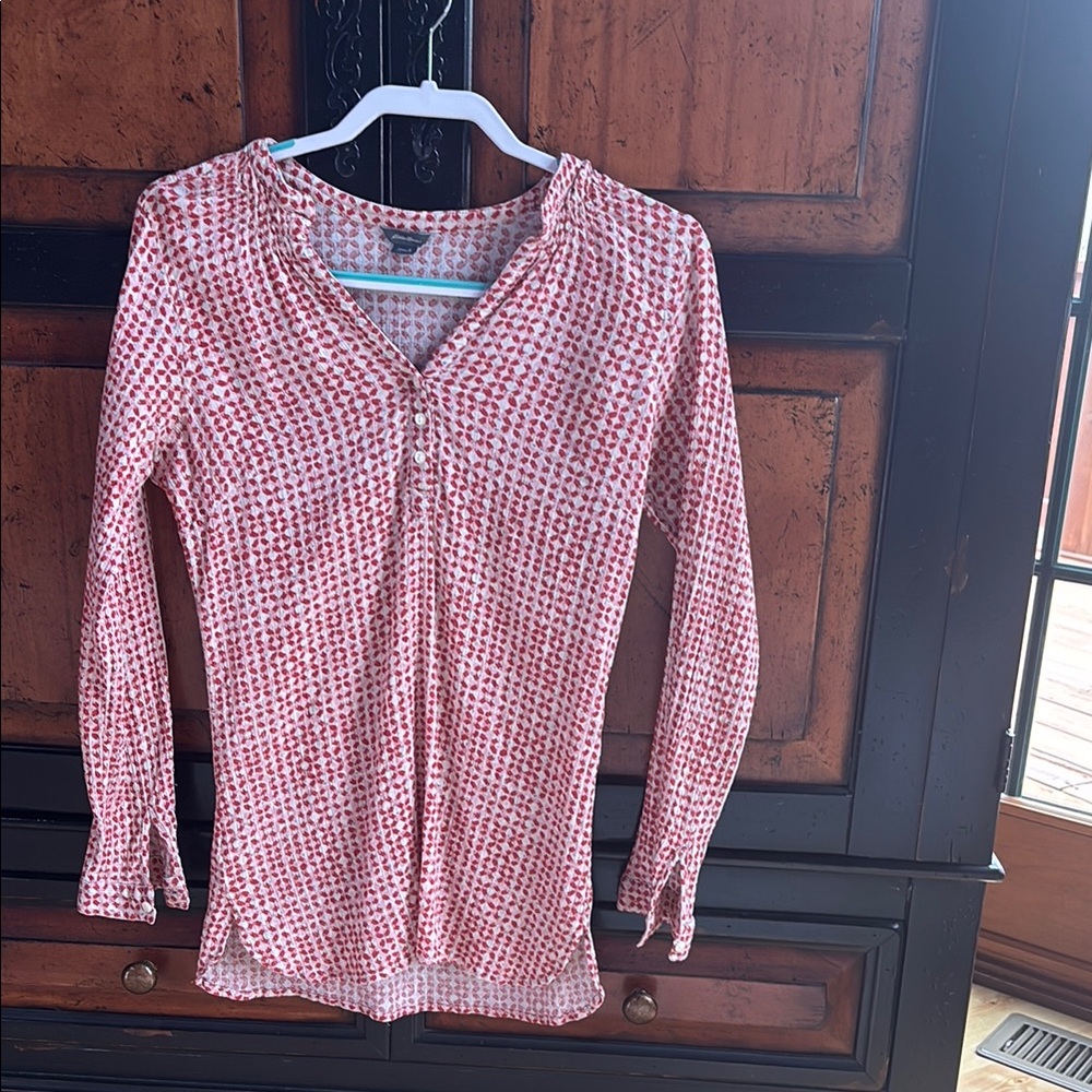Red Patterned Women's Top